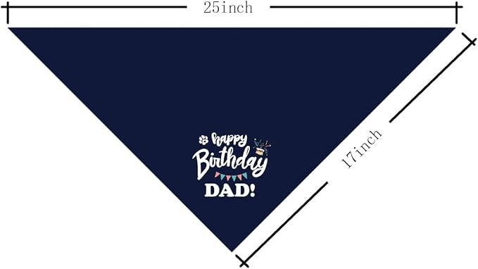Happy Birthday Dad Dog Bandana, Dad's Gift Dog Bandana, Pet Scarf Accessories - Image 4