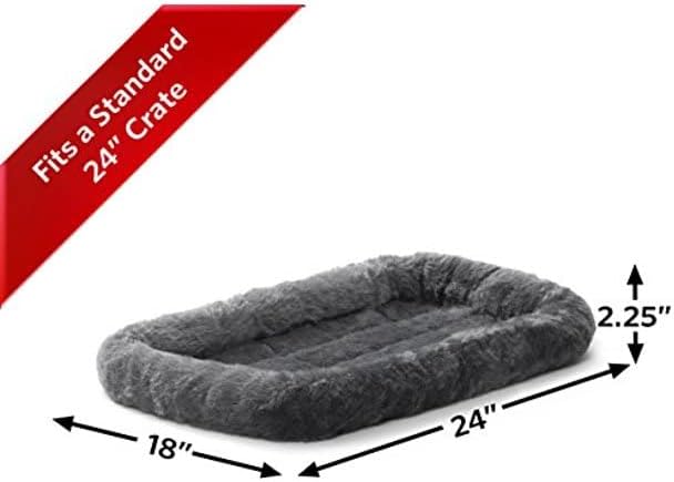 MidWest Homes for Pets QuietTime Dog Bed – Gray Faux Fur Bolster, Ultra-Soft - Image 5