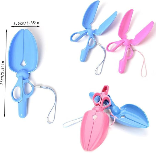 2 Pack Dog Pooper Scooper Mini Portable Pet Waste Poop Scissor Scoop Picker - Image 2