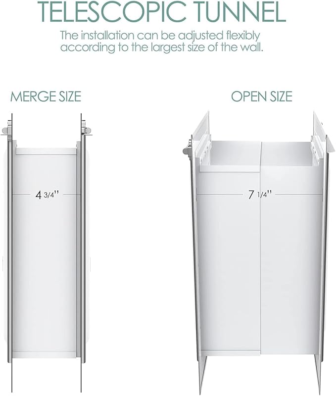 Baboni Pet Door for Wall, Steel Frame and Telescoping Tunnel, Aluminum Lock - Image 8