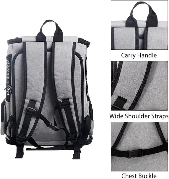 Expandable Cat Carrier Backpack, Large Soft Airline Approved Collapsible Pet Bag - Image 6