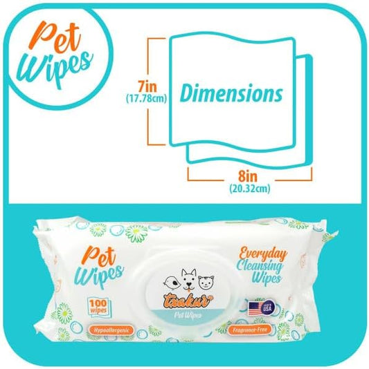 Txakur pet Wipes for Dogs and Cats Hypoallergenic Natural Products for - Image 2