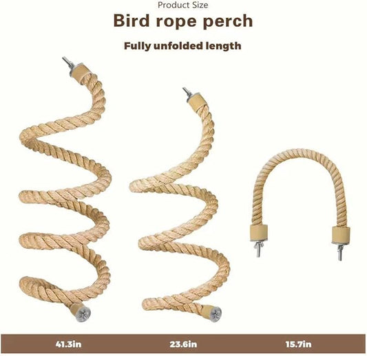 3pcs Bird Rope Perch for Parrots, Bird Cage Climbing Rope Toys Accessories - Image 2