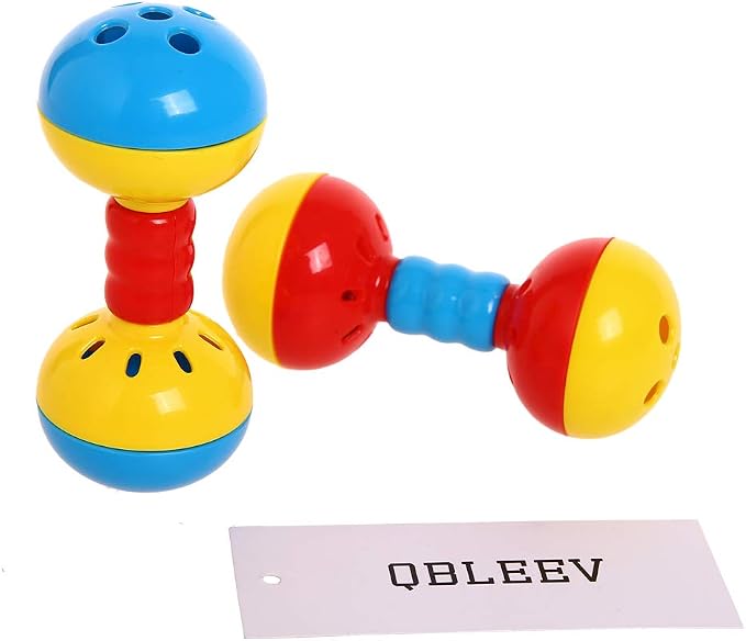 QBLEEV Parakeets Conures Toys, Bird Rattles Bells Foot Toys, Enrichment Barbell - Image 4
