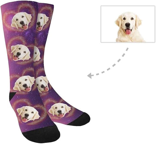 Custom Face Socks, Personalized Dog Lover Pet Photo Picture on Socks Unisex - Image 2