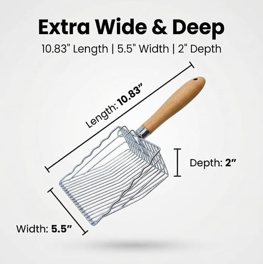2 Pack Metal Cat Litter Scoops, Heavy-Duty Kitty Scooper - Image 2