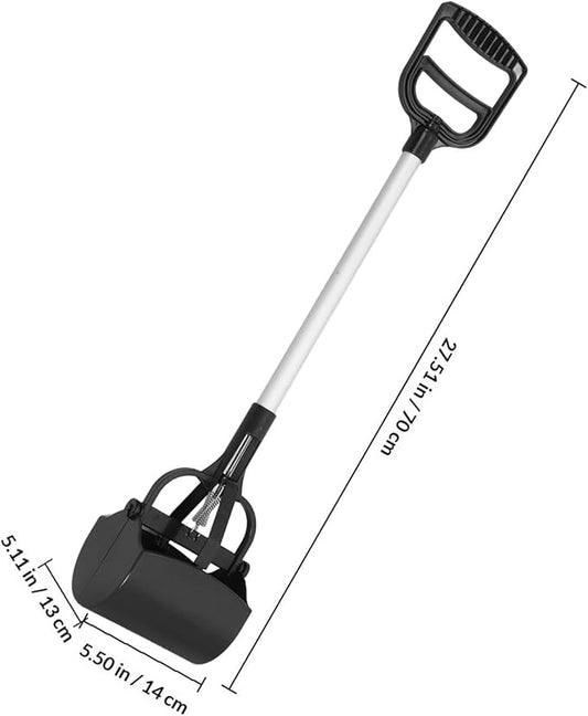 Cabilock Pet Poop Scoop Long Handle Dog Waste Picker Outdoor Cleaning Tool Black - Image 2