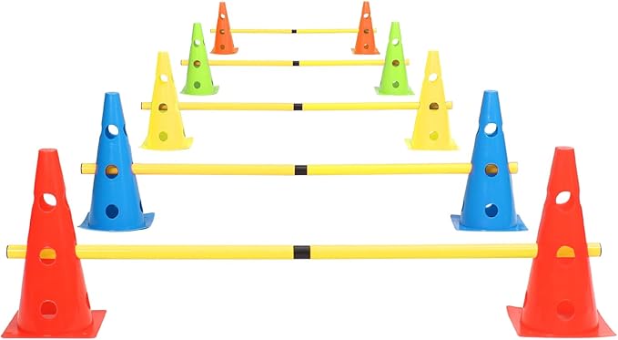 Dog Jump Agility Training Set Puppy Agility Training Hurdle 10 Cones & 5 Poles - Image 7