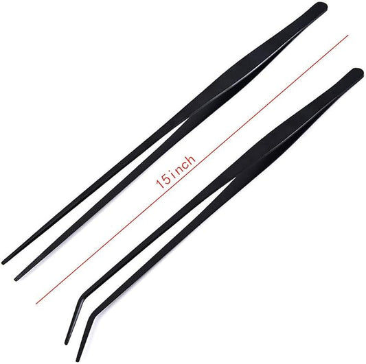 2 Pack Aquarium Forceps, 15 inch Long Handle Aquarium Tweezers Stainless Steel - Image 2