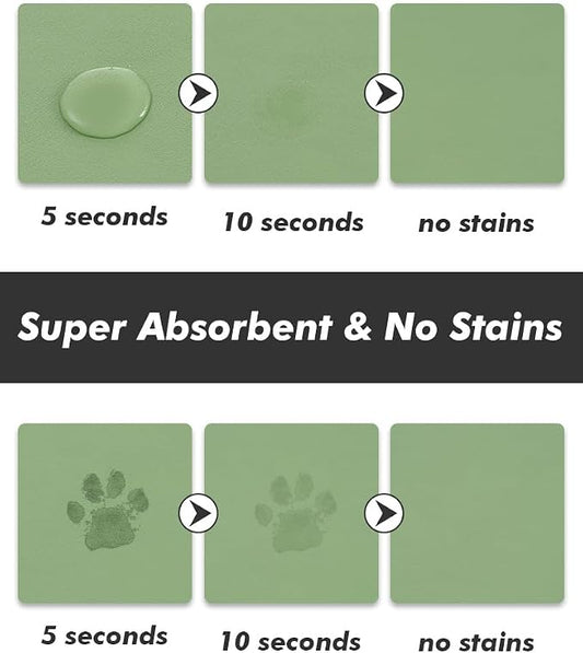 Absorbent Dog Food Mat-Dog Mat for Food and Water Bowl, Quick Dry Pet Food Mat - Image 2