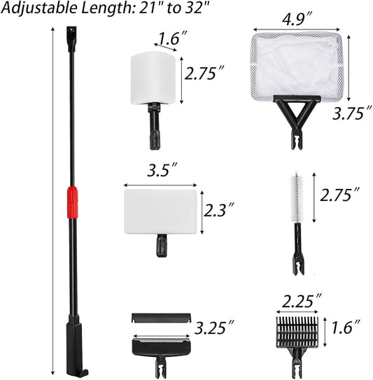 TOPZEA 6 in 1 Aquarium Cleaning Tool Kit, Fish Tank Cleaner Set - Image 2