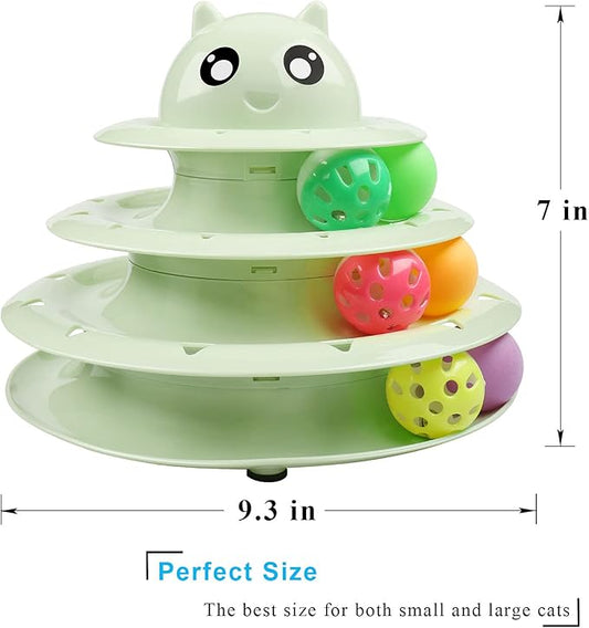 UPSKY Cat Toy Roller 3-Level Turntable Cat Toy Balls - Image 2