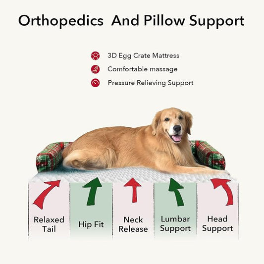 Christmas Dog Bed Large Sized Dogs-Orthopedic Waterproof Dog Beds, Comfort Pets - Image 2
