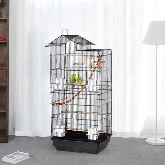 Yaheetech 39-inch Roof Top Large Flight Parrot Bird Cage - Image 2
