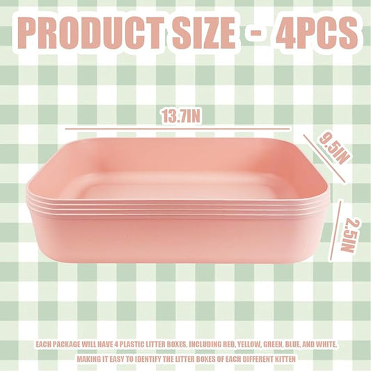 Small Litter Box, Plastic Kitten Litter Box, 13.9 x 9.8 x 3 Inch Open Litter Box - Image 2