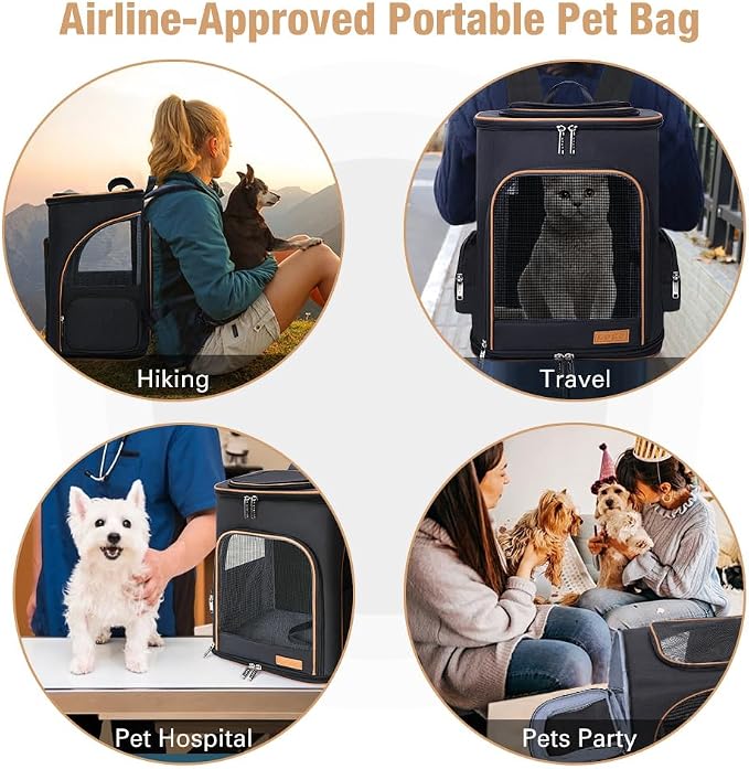 Lekereise Black Cat Backpack for Large Cats and Dogs Up to 20-25 Lbs Expandable - Image 5