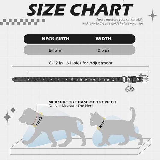 EXPAWLORER Cat Collar for Girl Boy Cats- Adjustable Leather Pet Collar - Image 2