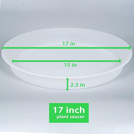 2 Pack of 17 inch Plant Saucer, 2.3" Depth Tray, Large Deep Garden Plastic - Image 2