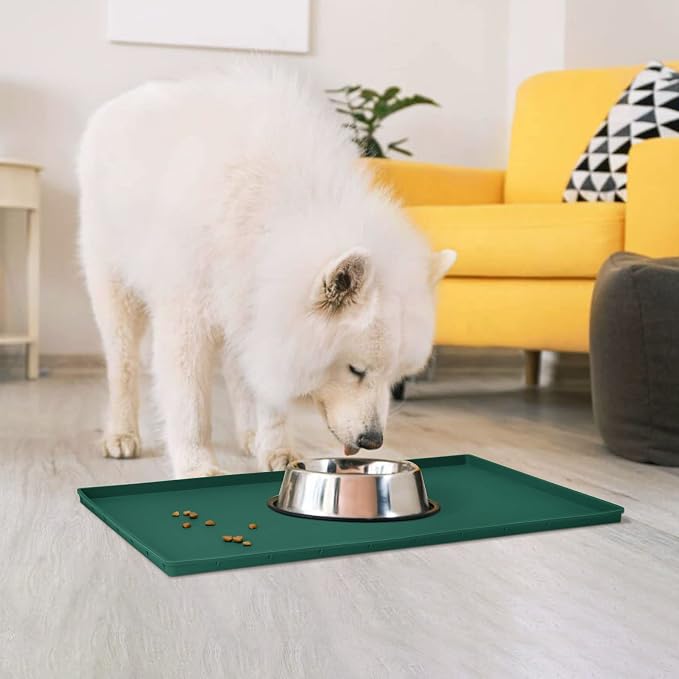 Dog Food Mat, Silicone Waterproof Food Tray, Non Slip Pet Bowl Mats Placemat - Image 7