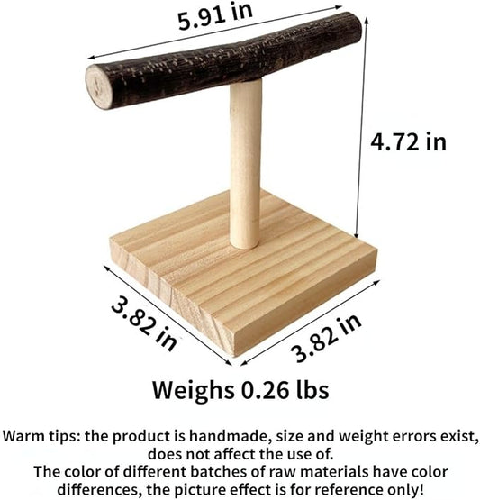 Bird Perch Stand, Bird Training Portable Tabletop Platform, Parrot Cage Toy Gym - Image 2