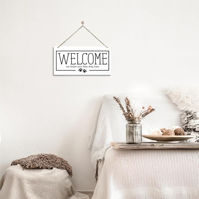 Welcome Sign for Front Door, Welcome Decor Wooden Hanging Sign for Dog Lover - Image 6