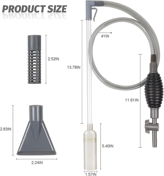 Aquarium Gravel Cleaner Siphon Vacuum, manually Operated Water Changer kit and - Image 2