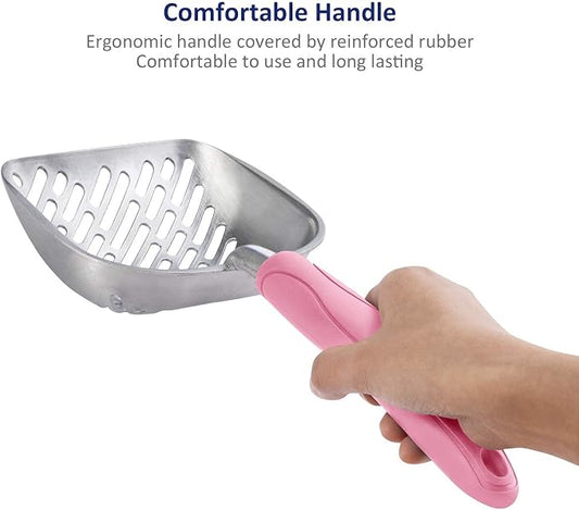 WePet Cat Litter Scoop, Aluminum Alloy Sifter, Kitty Metal Scooper, Deep Shovel - Image 2