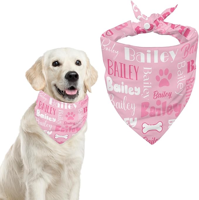 Personalized Dog Bandanas Custom Neckwear Name Button Anti-loosening Dog Scarf - Image 8