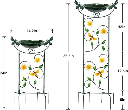 HONGLAND 36.5" Metal Bird Bath - Image 2