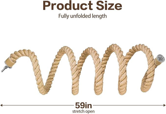 Bird Rope Perch for Parrots, Bird Cage Climbing Rope Toys Accessories, Bendable - Image 2
