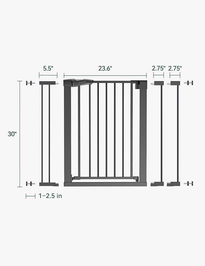 Babelio Baby Gate for Doorways and Stairs, 26-40" Auto Close Dog Gate, - Image 7