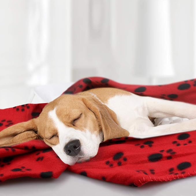 Comsmart Dog Blankets for Small Dogs, 6 Pack Puppy Blanket Cute Paw Print Pet - Image 7