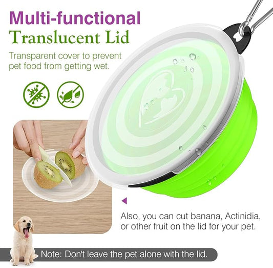 Pawaboo Collapsible Dog Bowls 2 Pack, Silicone Feeding Watering Bowls - Image 2