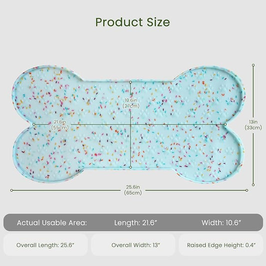 Dog Food Mat Anti-Slip Silicone Dog Bowl Mat Thicker Pet Placemat Waterproof - Image 2