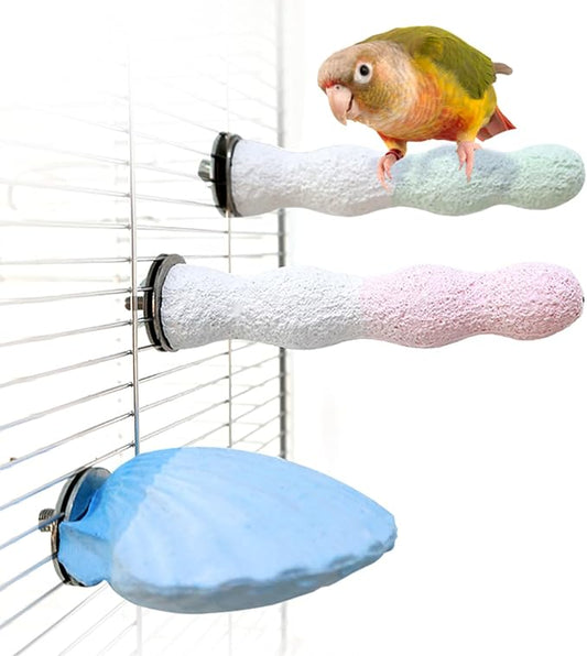 Bird Perches for Cage, Abrasive Surface High Calcium Mineral Parrot Perch Stand - Image 2