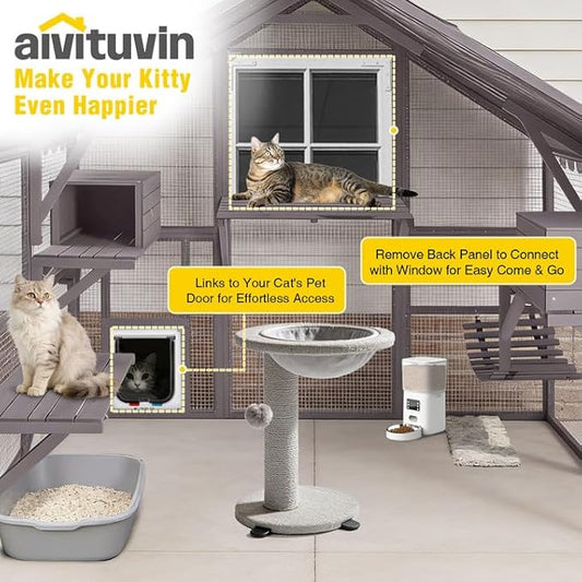 Aivituvin Large Catio Outdoor Cat Enclosure Window Design - Image 2