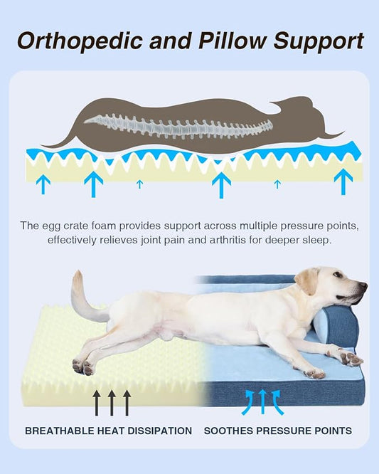 KSIIA Washable Dog Bed XXL Senior Dog, Orthopedic Warm Soft Pet Sofa Waterproof - Image 2
