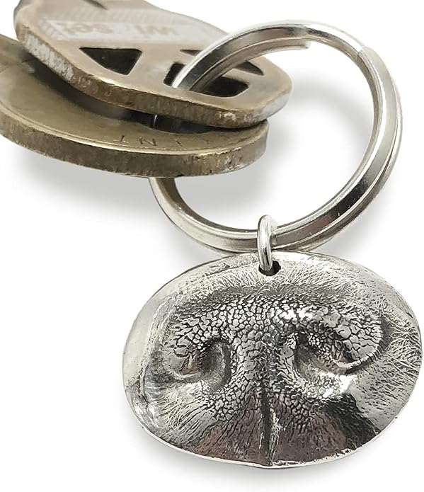 Custom Silver Pet Nose Keyring - Image 2