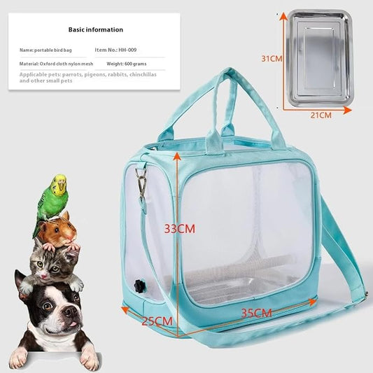 Parrot go Out Portable Bird Bag Oxford Cloth Clear pet cage Foldable pet Go Out - Image 2