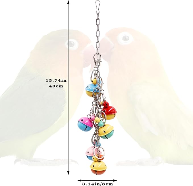 Oooct Bird Swing Bells Toys, Colorful Parrot Metal Bells, Hanging Bird Chewing - Image 6