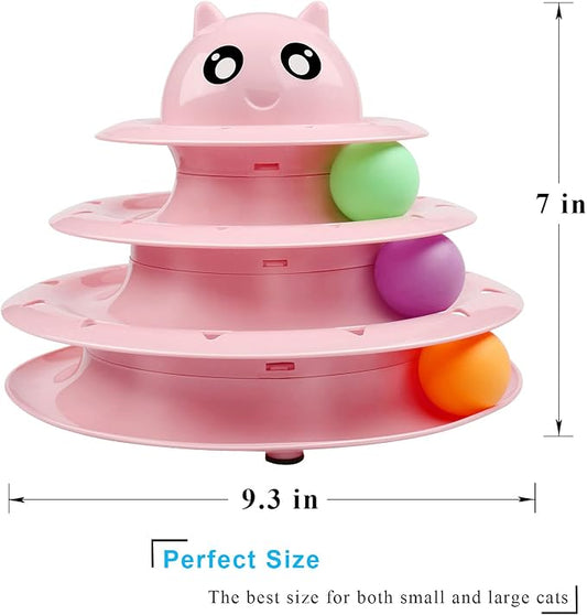 UPSKY Cat Toy Roller 3-Level Turntable Cat Toy Balls - Image 2