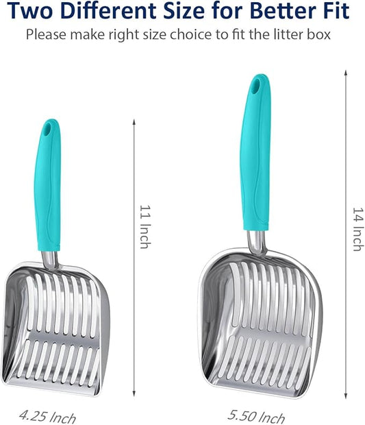 WePet Cat Litter Scoop, Aluminum Alloy Sifter, Kitty Metal Scooper, Deep Shovel - Image 2