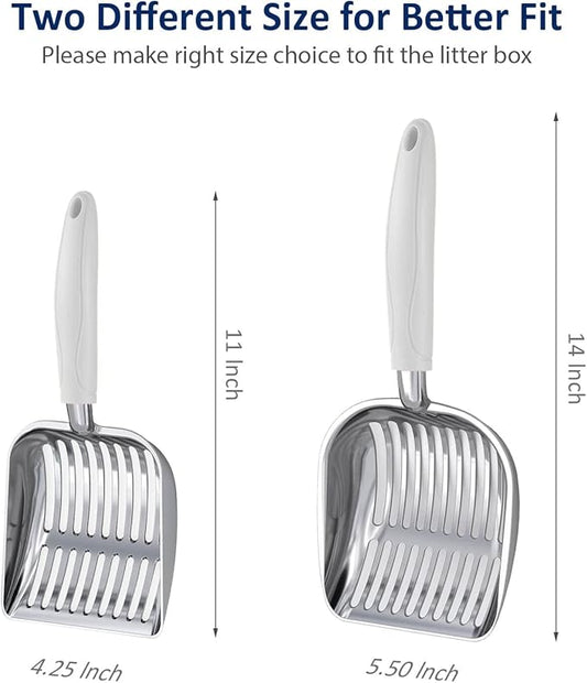 WePet Cat Litter Scoop, Aluminum Alloy Sifter, Kitty Metal Scooper, Deep Shovel - Image 2