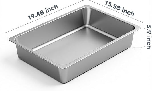 Kirecoo Stainless Steel Litter Box, Large Low Entry Metal Cat Pan Box, Indoor - Image 2
