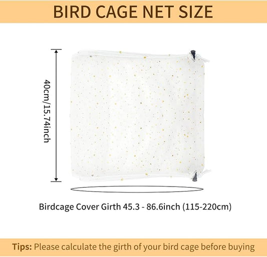 Bird Cage Seed Catcher, 45-90'' Adjustable Bird Cage Cover, Universal Nylon - Image 2