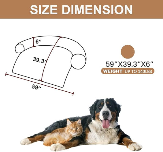 Calming Dogs/Cats Bed Mats, Dog Pad Washable Removable Couch Cover, Plush Long - Image 2