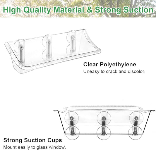 Clear Window Mounted Bird Feeder Bath - Image 2