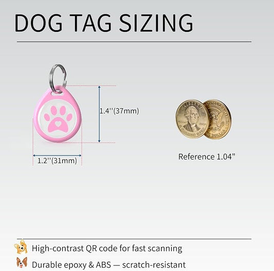 2 Pack QR Code Dog ID Tags for Collar, Personalized Smart Dog Tag - Image 2