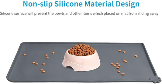 AUDWUD Silicone Waterproof Pet Feeding Mats, Anti Slip Bowl Pad, Dog Mat - Image 2