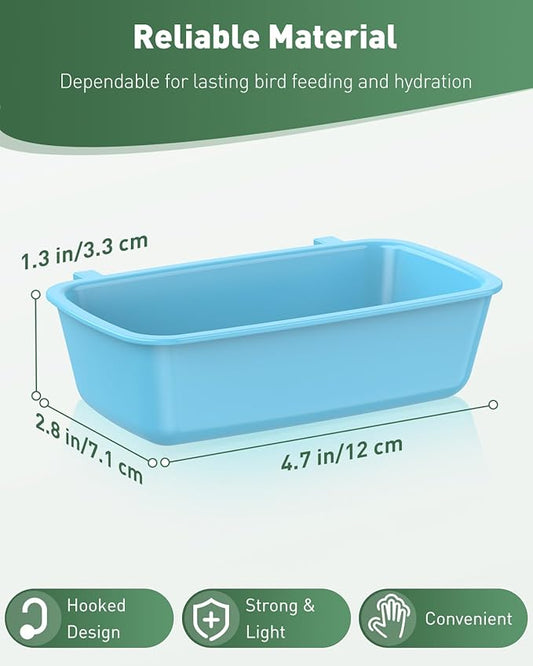Pawfly 4 Pcs Cage Cups Hanging Plastic Bird Cage Feeders - Image 2